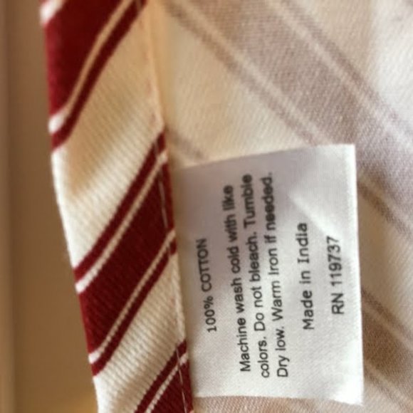 NWT COTERIE STUDIO Kitchen Apron Red White Candy Stripes - Picture 6 of 6